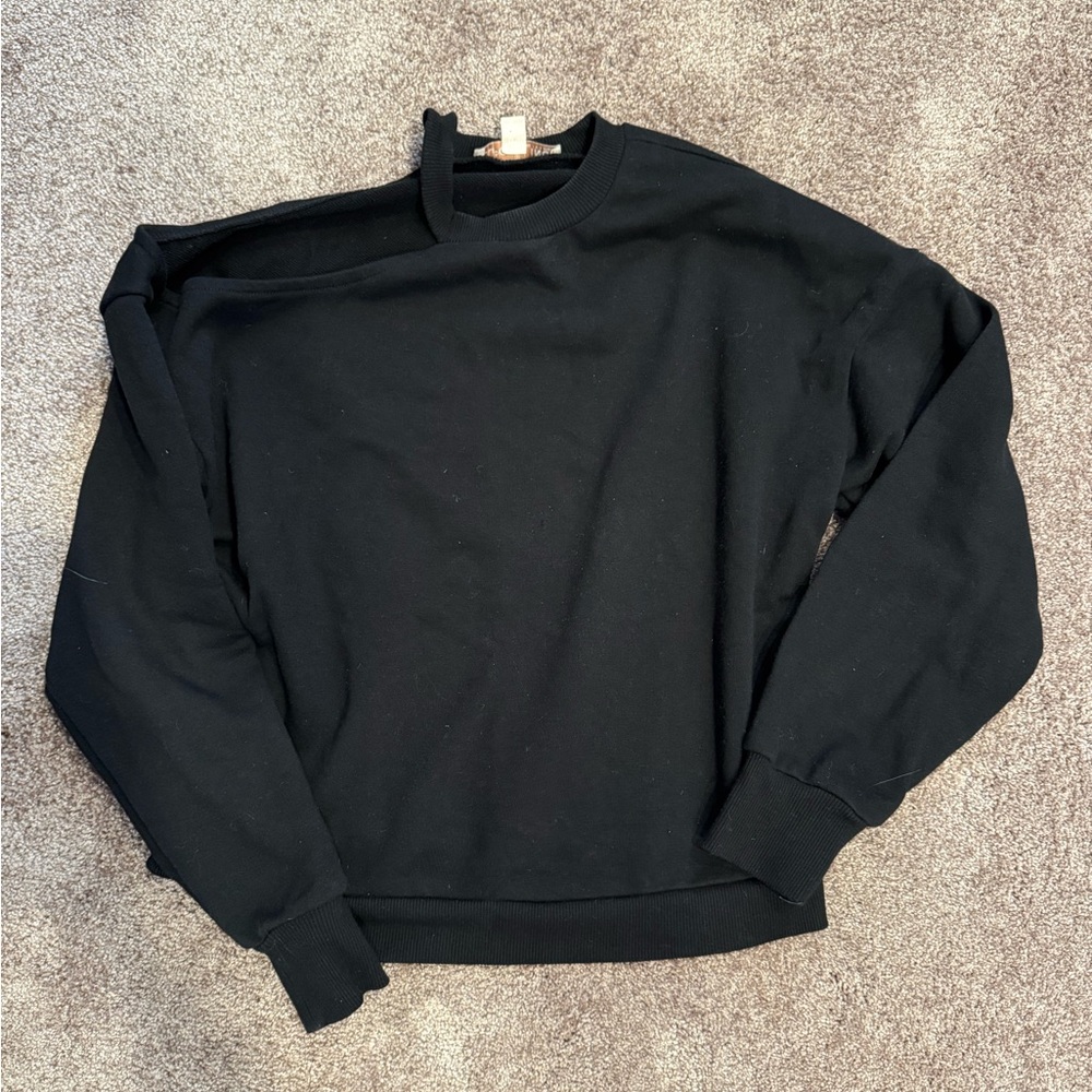 Culpos X INC Cold Shoulder Black Sweatshirt